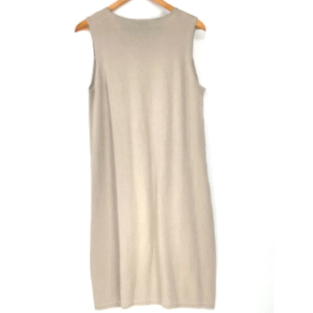 NWT J. Jill Women Dress M Sweater‎ Sand Beige Floral Embroidered Scoop Neck $129